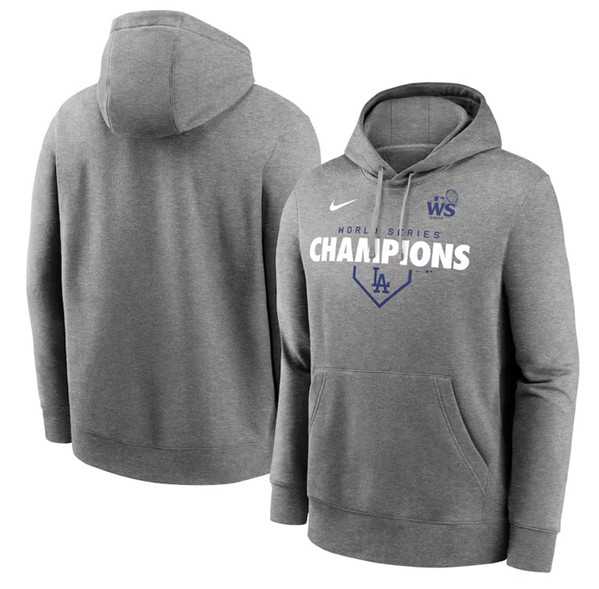 Men's Los Angeles Dodgers Heather Charcoal 2024 World Series Champions Pullover Hoodie,We sell and wholesale Men's Los Angeles Dodgers Heather Charcoal 2024 World Series Champions Pullover Hoodie on line form chian!